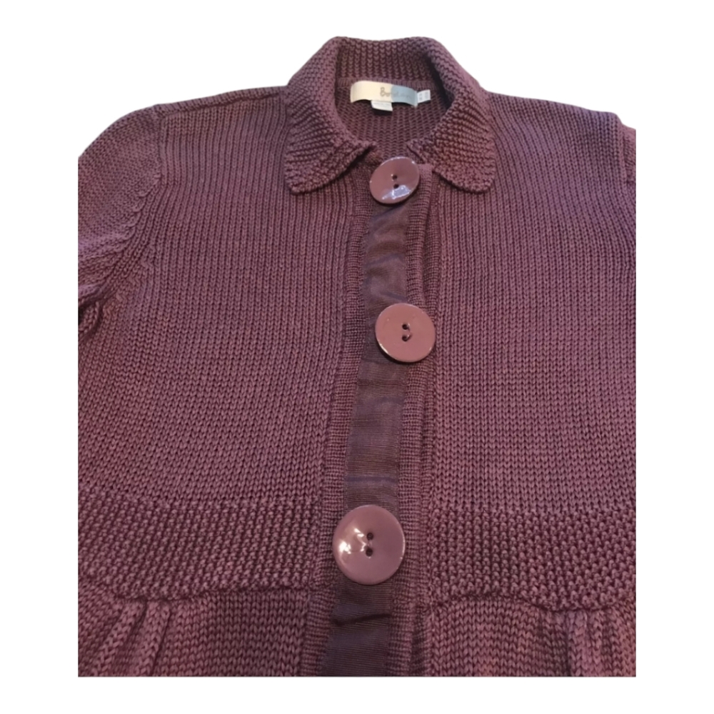 Boden St Malo Mauve Purple Cotton Knit Long Cardigan Sweater Size 8
